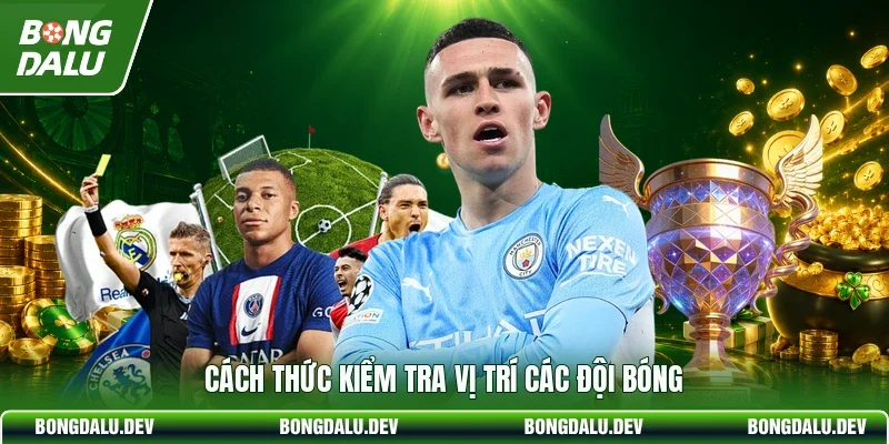 Cách thức kiểm tra vị trí các đội bóng